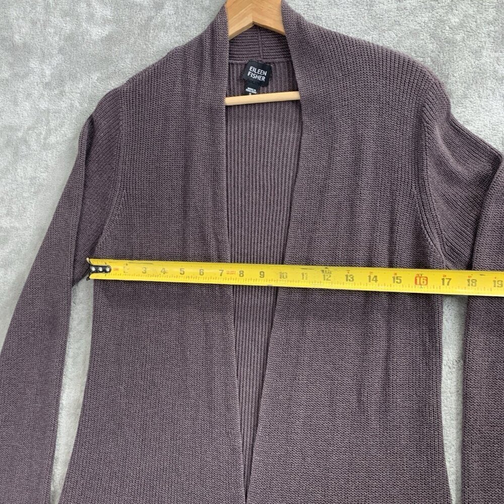 Eileen Fisher Cardigan Womens Small Brown Casual Open Front Knit Minimalist Wrap - Picture 3 of 8